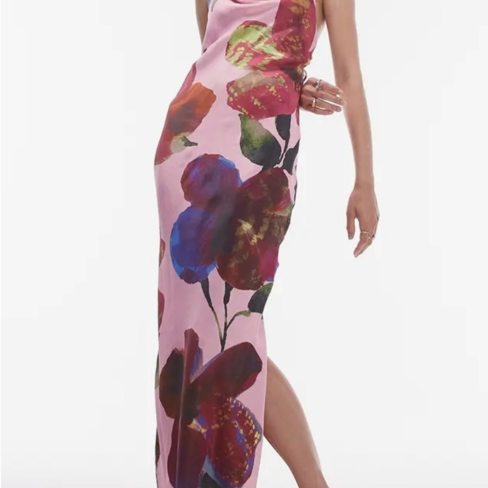 Floral Maxi Dress in Pink and Multicolor
